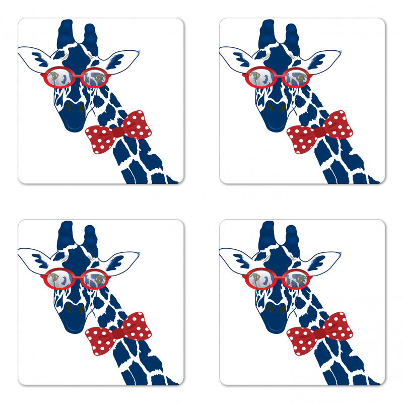 Long Neck with Bowtie Coaster Set Of Four