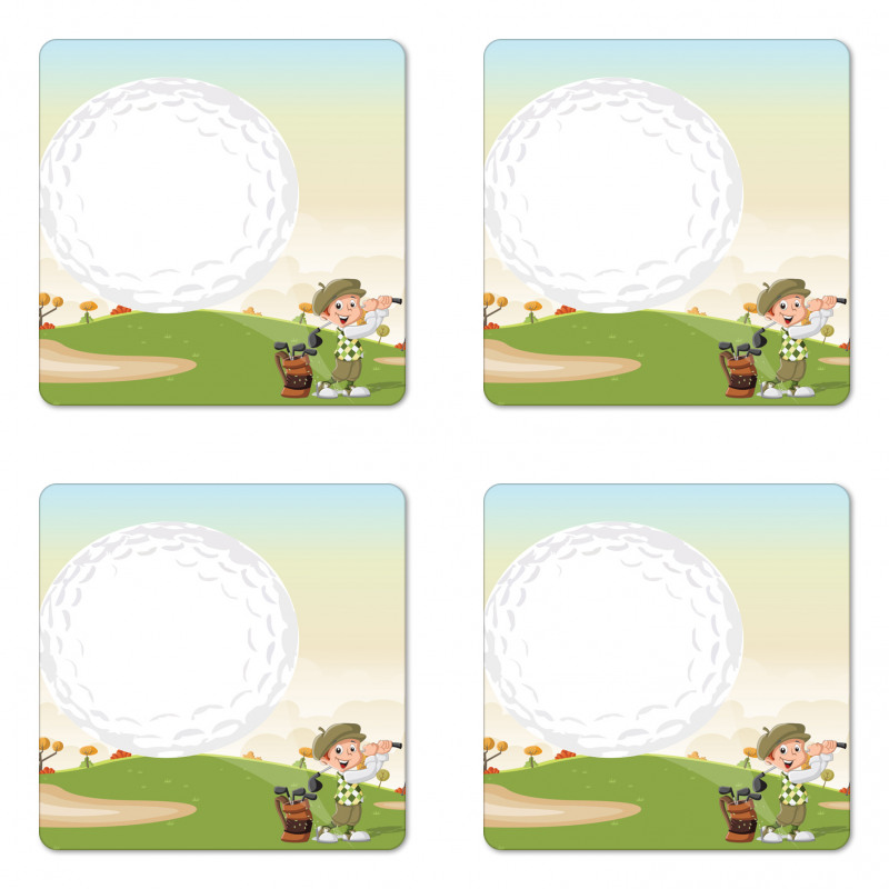 Little Boy Hitting the Ball Coaster Set Of Four