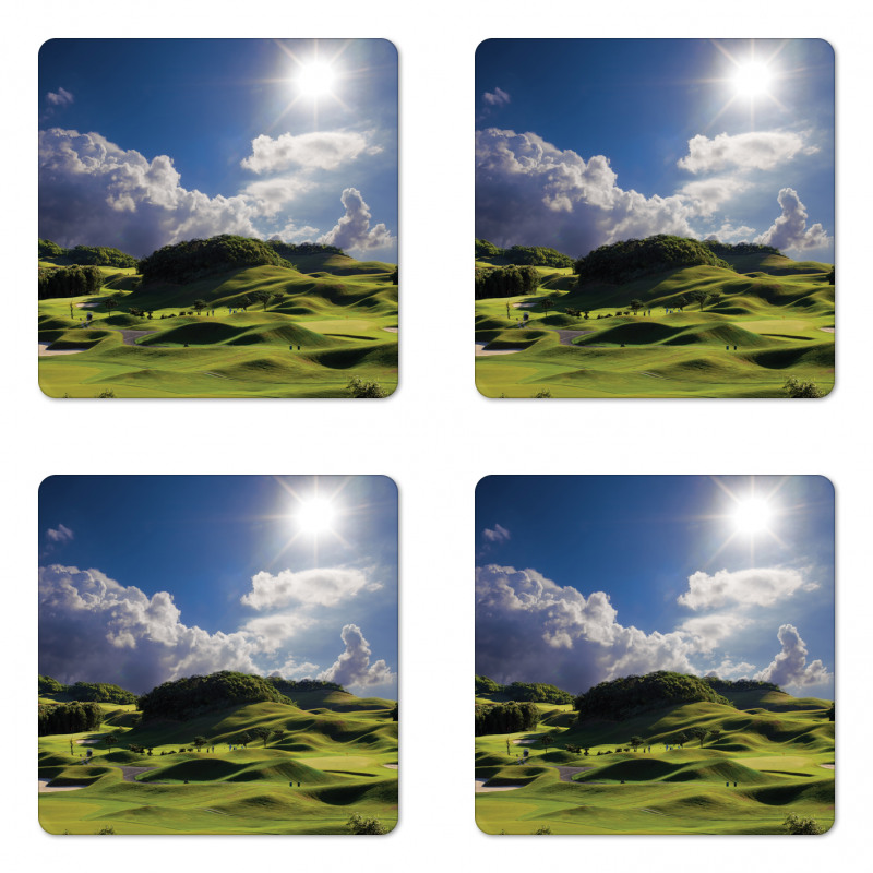 Summer Pasture Grassy Hills Coaster Set Of Four