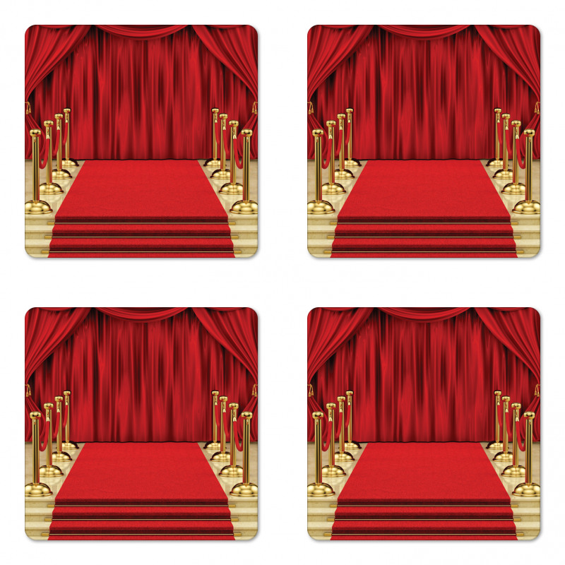 Carpet Gala Stage Curtain Coaster Set Of Four