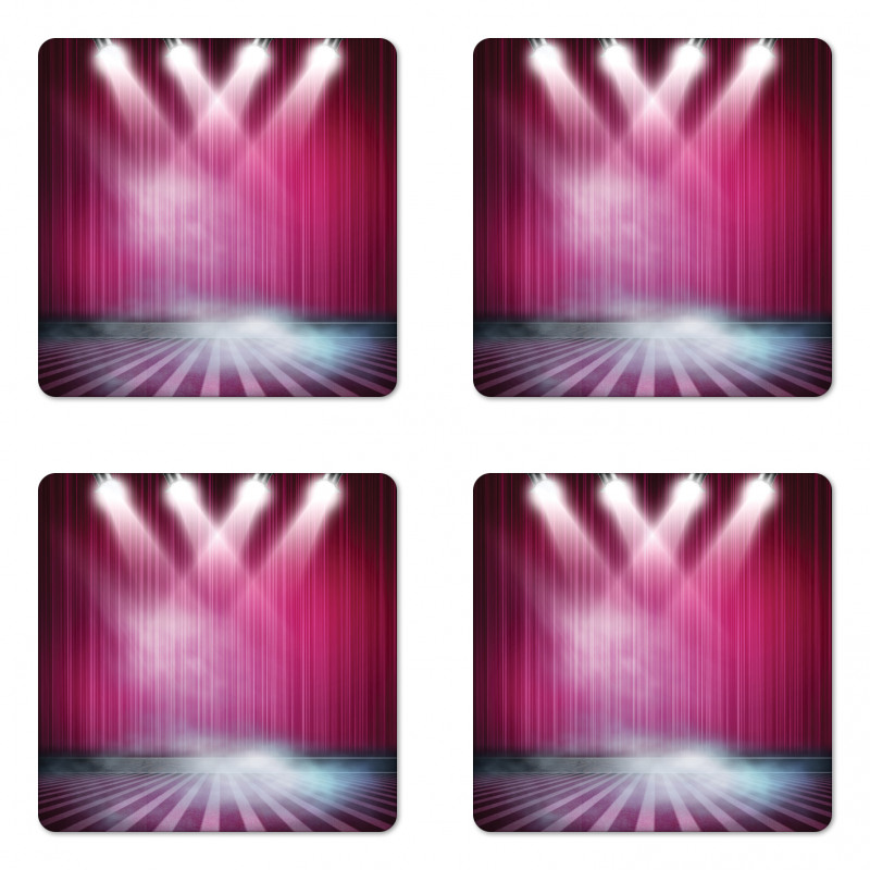 Stage Drapes Curtains Image Coaster Set Of Four