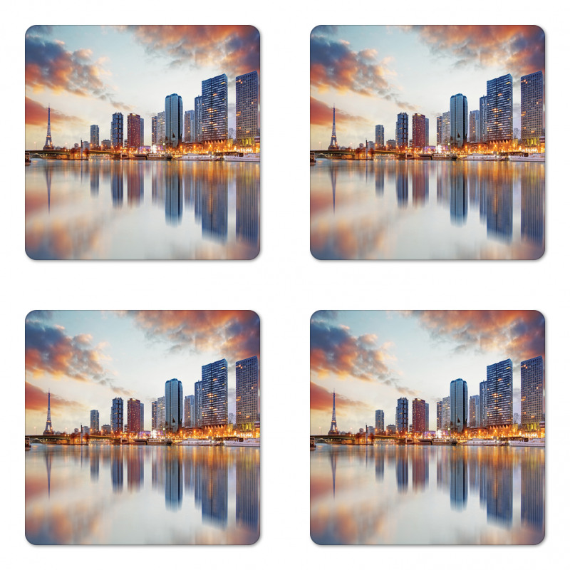 Buildings Dawn Reflection Coaster Set Of Four