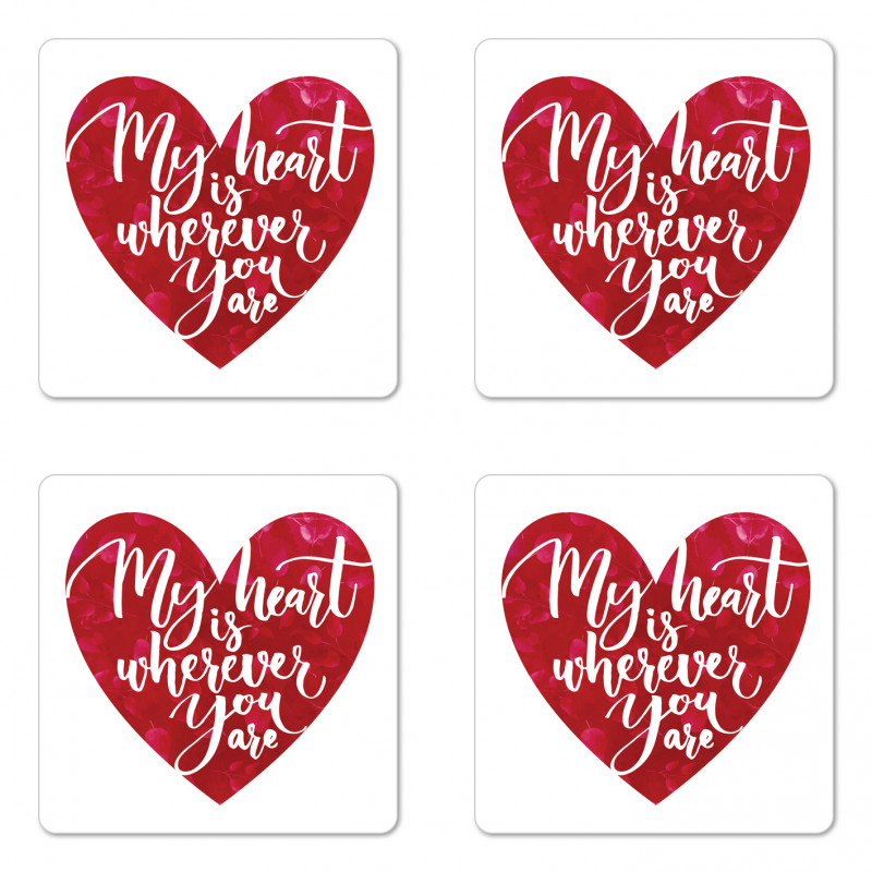 My Heart is Wherever You are Coaster Set Of Four