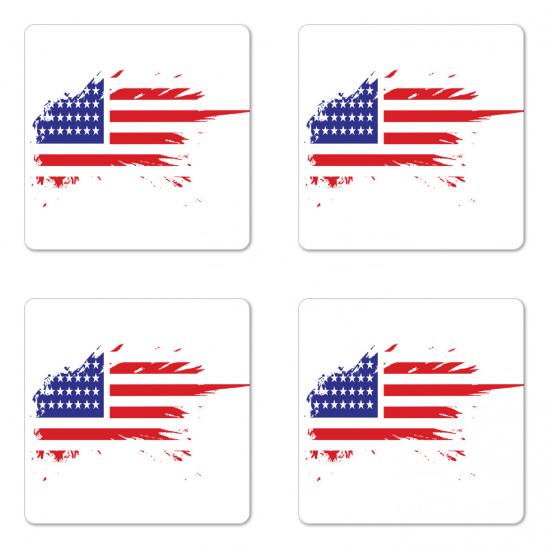 Grunge Flag Freedom Duty Coaster Set Of Four