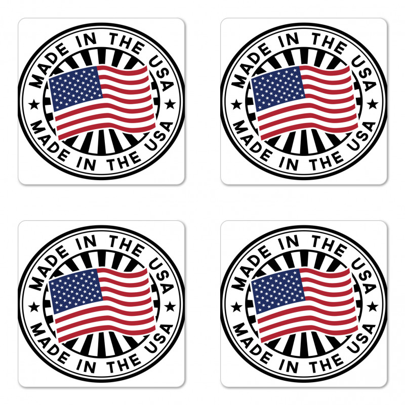 National Flag Stamp Design Coaster Set Of Four