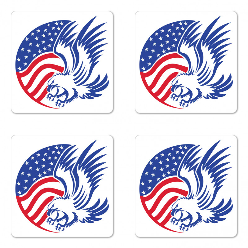 American Bald Eagle Flag Coaster Set Of Four