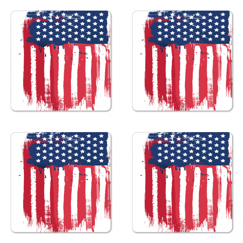 Vertical Hand-drawn Flag Coaster Set Of Four