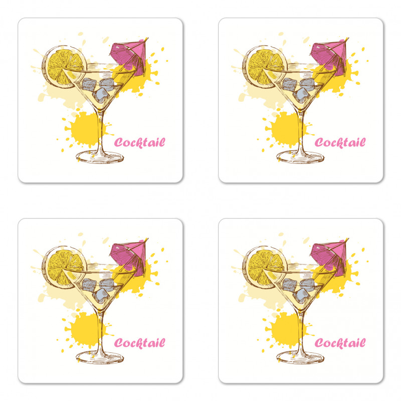 Vodka Martini Lemon Coaster Set Of Four