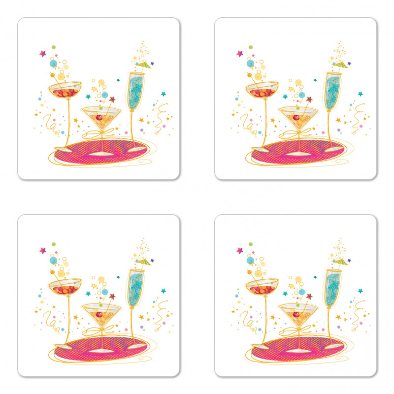 Different Drinks Coaster Set Of Four