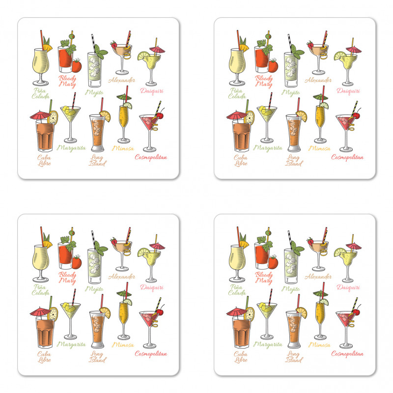 Famous Cocktails Coaster Set Of Four