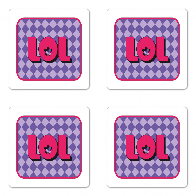 Laugh out Loud Checkered Coaster Set Of Four