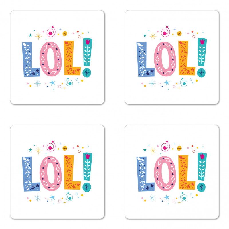 Message Expression Floral Coaster Set Of Four