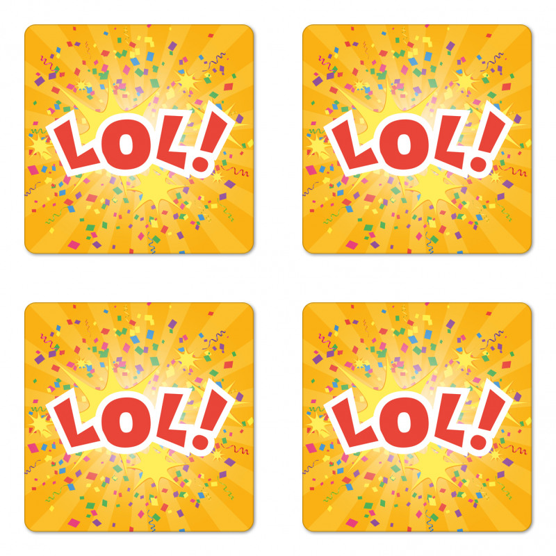 Cartoon Sound Effect Coaster Set Of Four