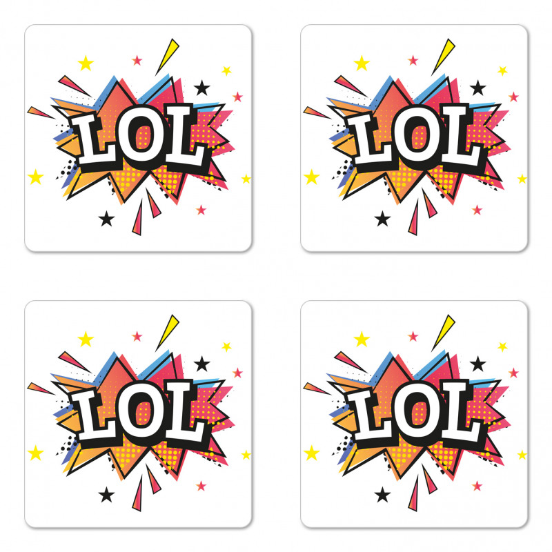 Speech Bubble Colorful Stars Coaster Set Of Four