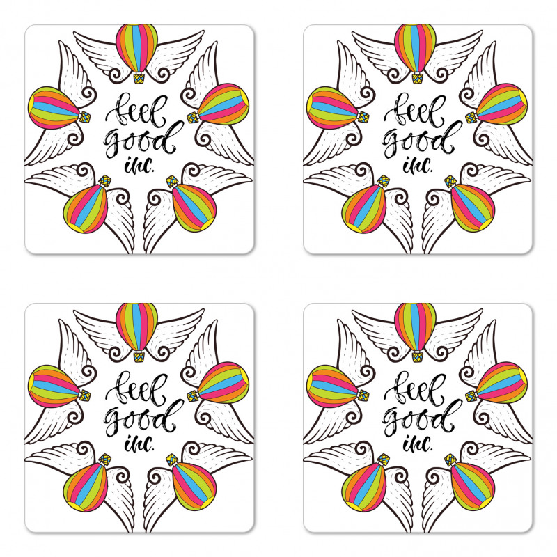 Phrase with the Balloons Coaster Set Of Four