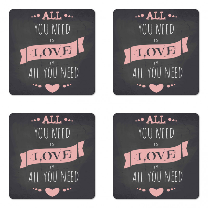 Drawn Letters Chalkboard Coaster Set Of Four