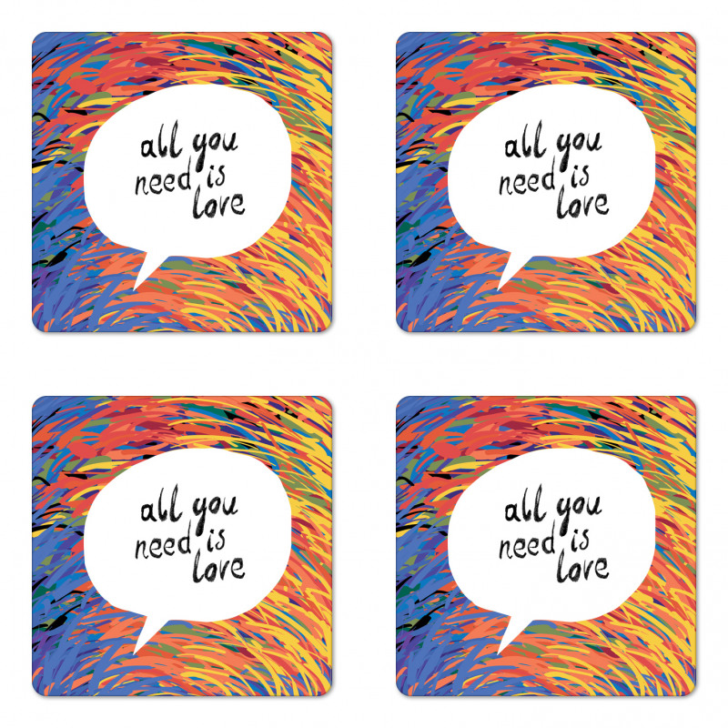 Watercolored Speech Bubble Coaster Set Of Four