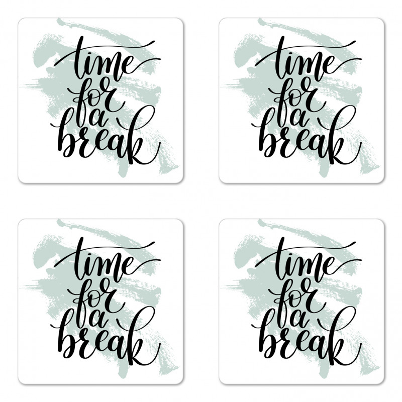 Time for a Break Brush Art Coaster Set Of Four