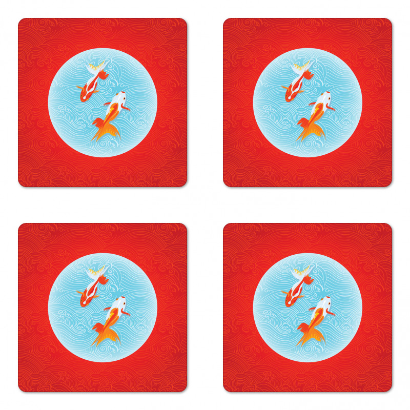 Pair of Fishes Japanese Coaster Set Of Four