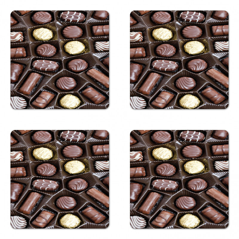 Yum Chocolate Box Image Coaster Set Of Four