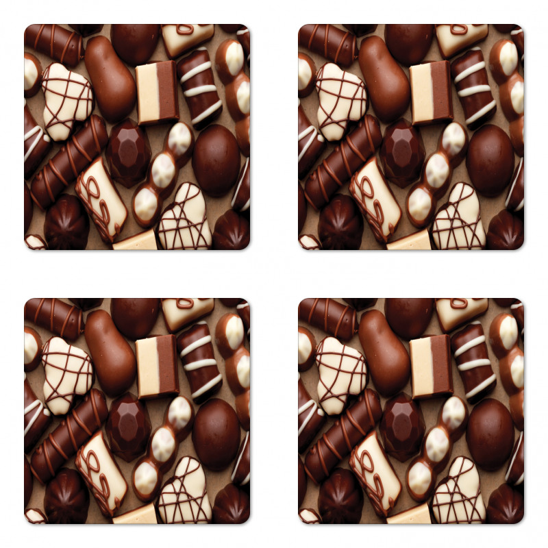 Candy Sweets Truffles Coaster Set Of Four