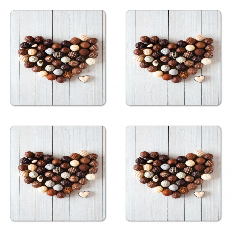 Heart Shaped Truffles Coaster Set Of Four