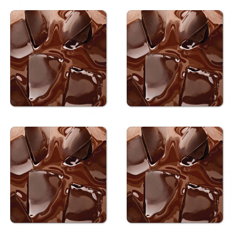 Melting Chocolate Pieces Coaster Set Of Four