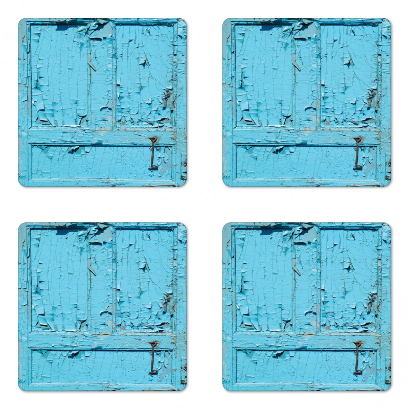 Cracked Old Painted Door Coaster Set Of Four