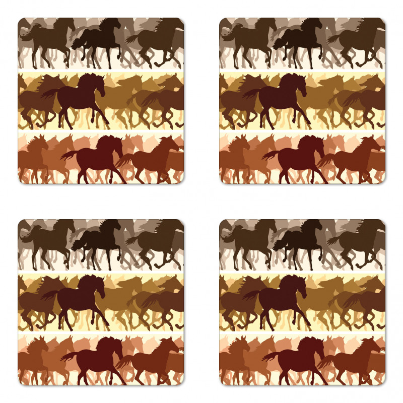 Monochrome Animal Silhouettes Coaster Set Of Four