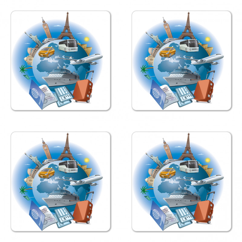 Business Travel Planet Earth Coaster Set Of Four