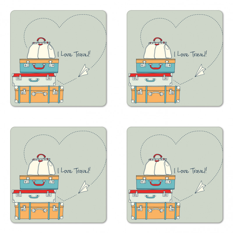 Flying Paper Plane Words Coaster Set Of Four