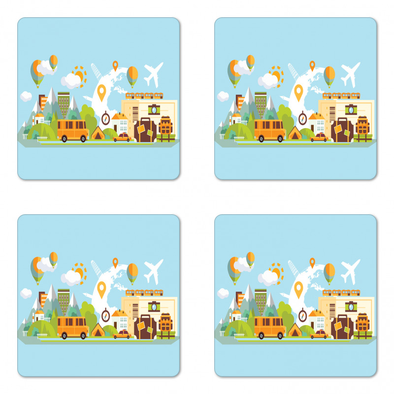 Adventure Vacation Journey Coaster Set Of Four