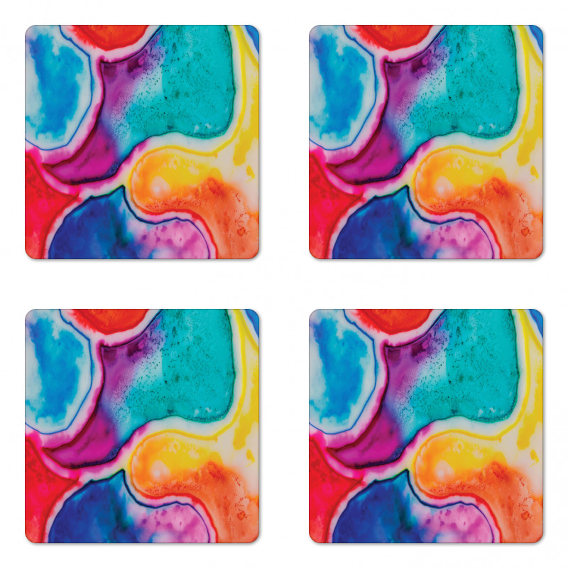 Different Watercolor Pools Coaster Set Of Four