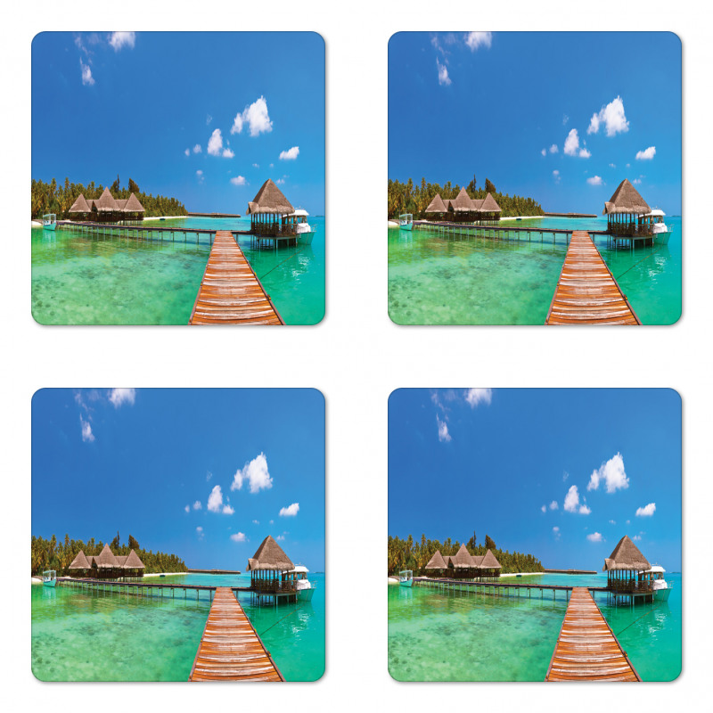 Maldives Island Jetty Coaster Set Of Four