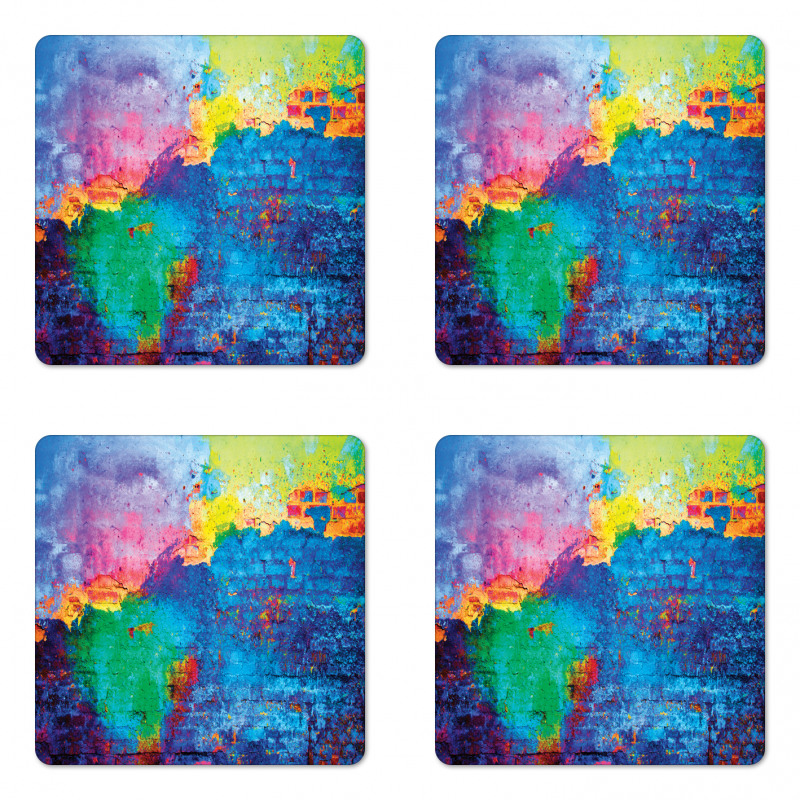 Vibrant Graffiti Spray Coaster Set Of Four