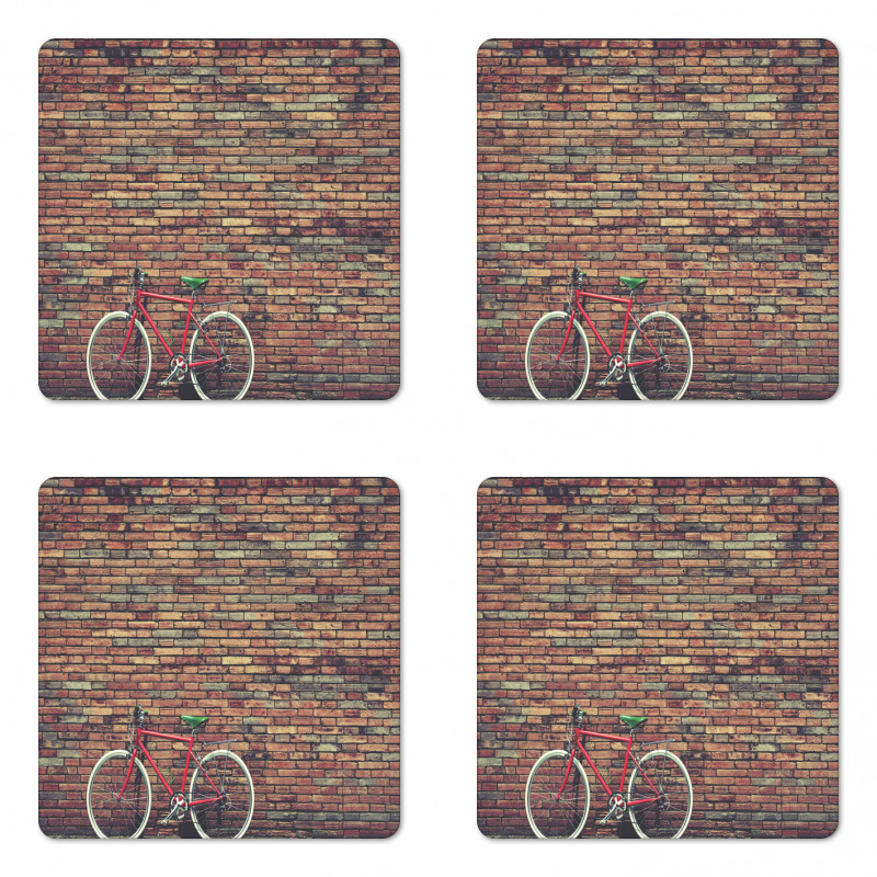 Retro Bicycle Roadside Coaster Set Of Four