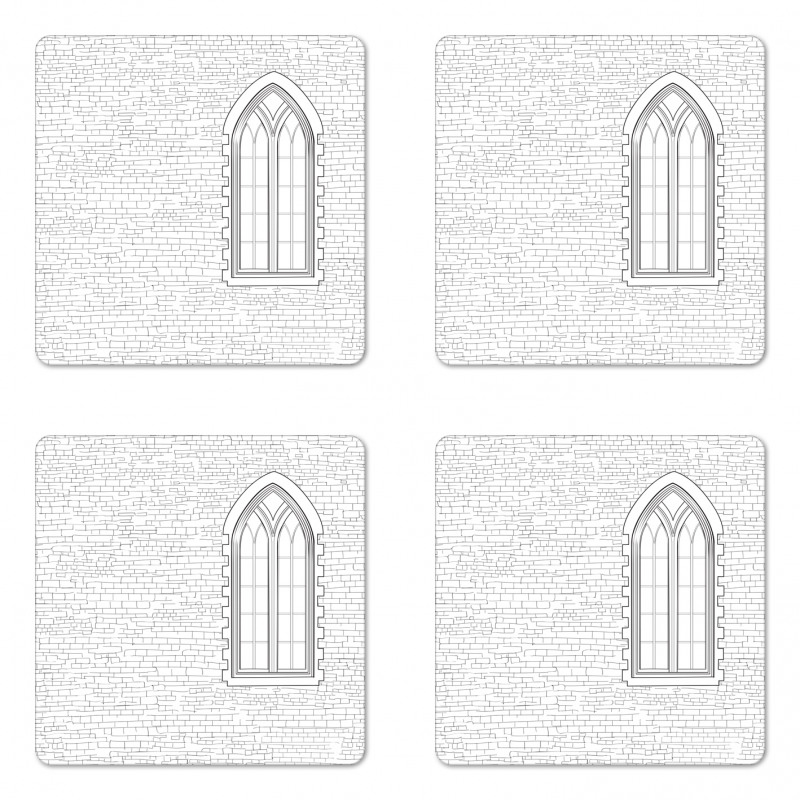 Sketch Gothic Window Coaster Set Of Four