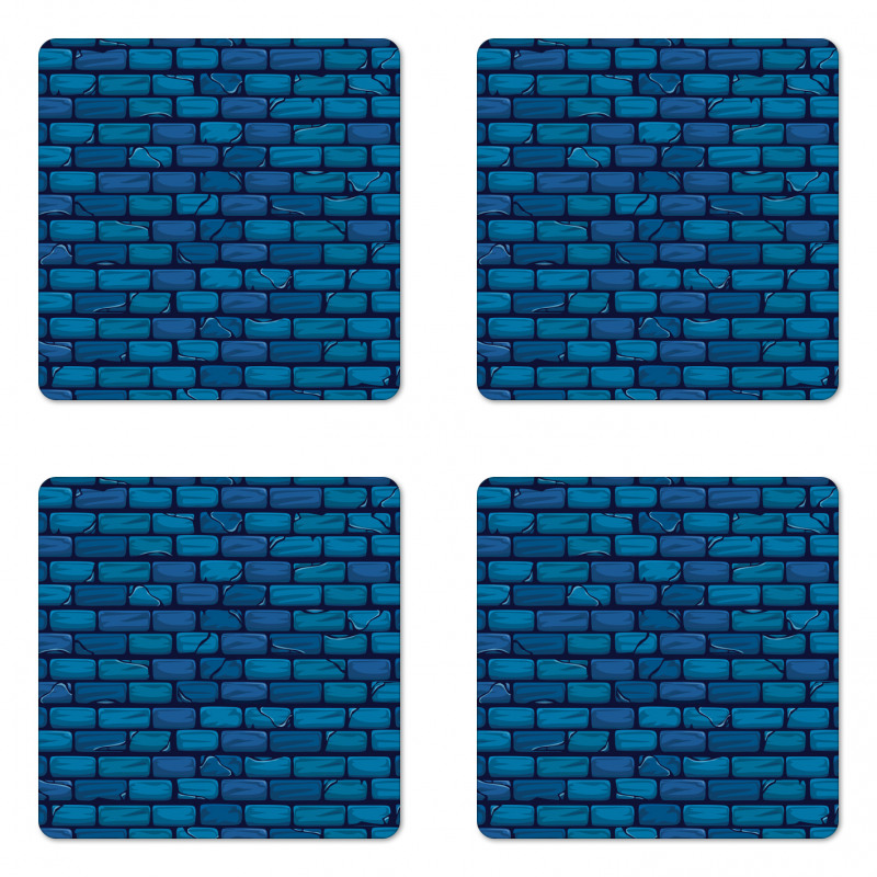 Blue Colored Stone Wall Coaster Set Of Four