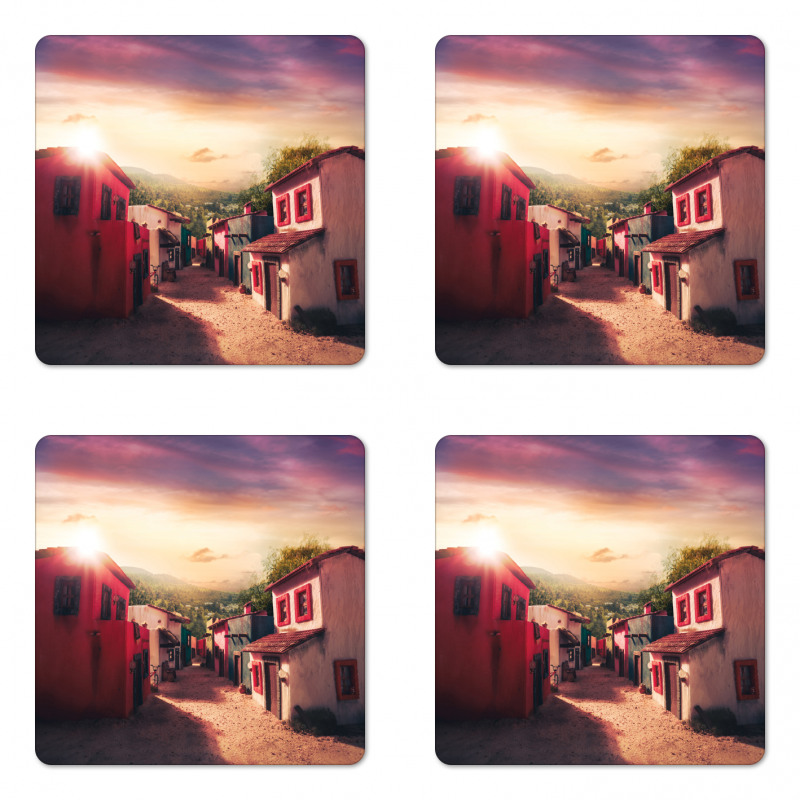 Mexican Town Sunset Coaster Set Of Four