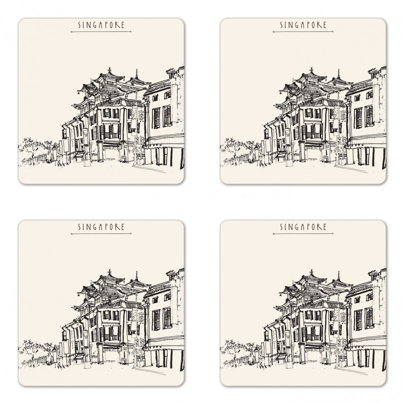 Singapore China Coaster Set Of Four