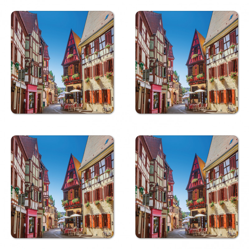 Colmar France Town Coaster Set Of Four