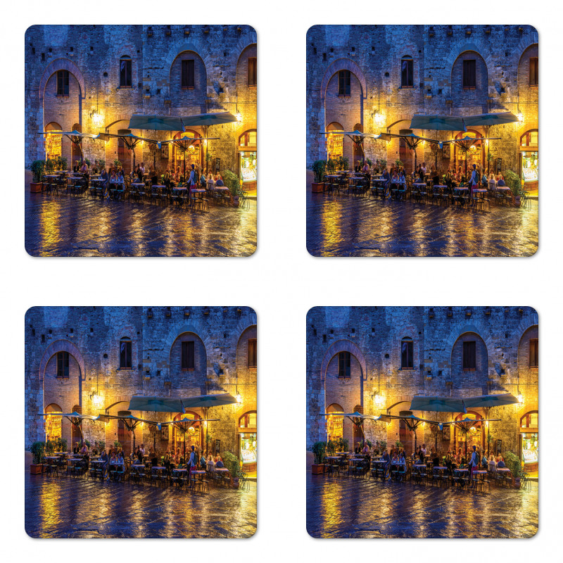 Night View Italy Coaster Set Of Four