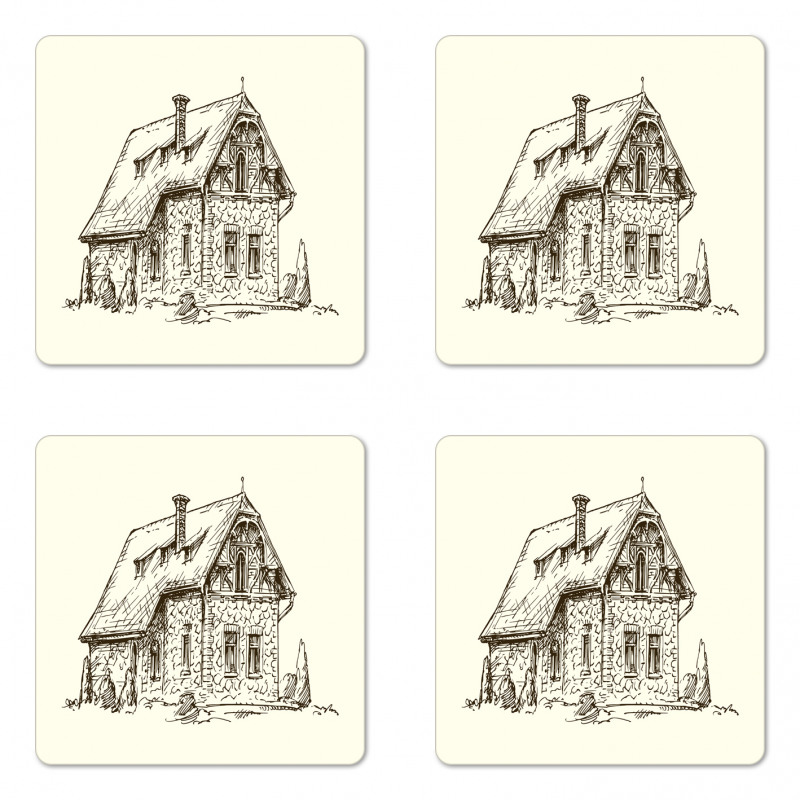 English Stone House Coaster Set Of Four