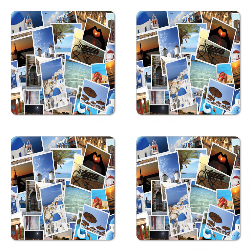 Summer Day Travel Memories Coaster Set Of Four