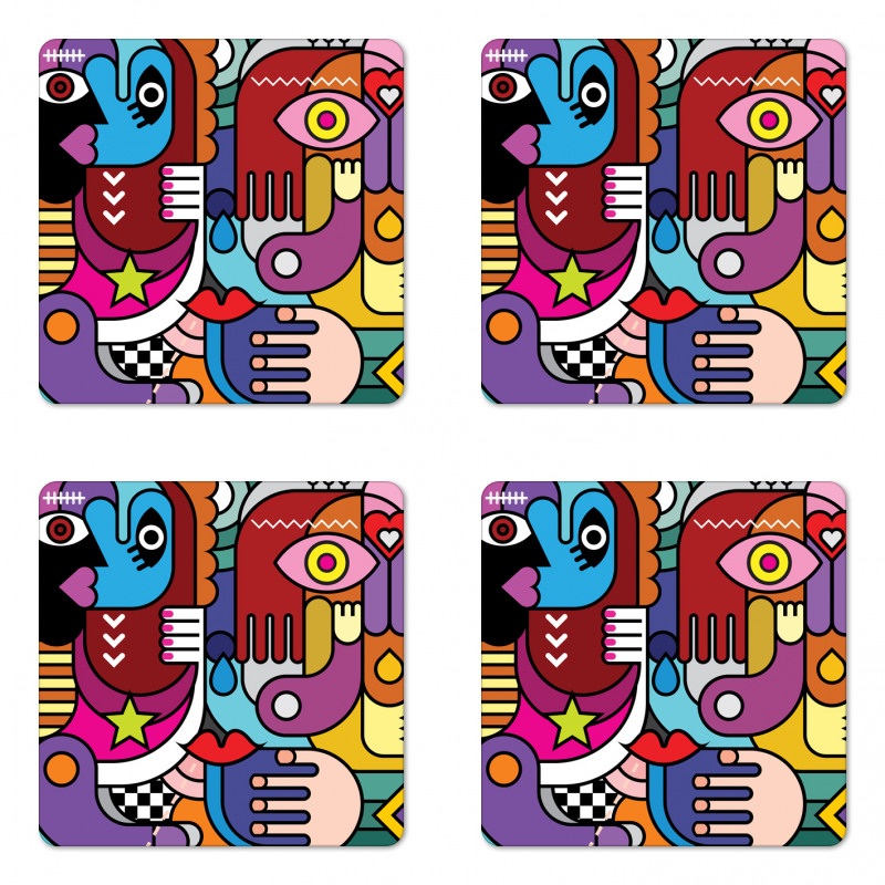 Abstract Complex Shapes Coaster Set Of Four