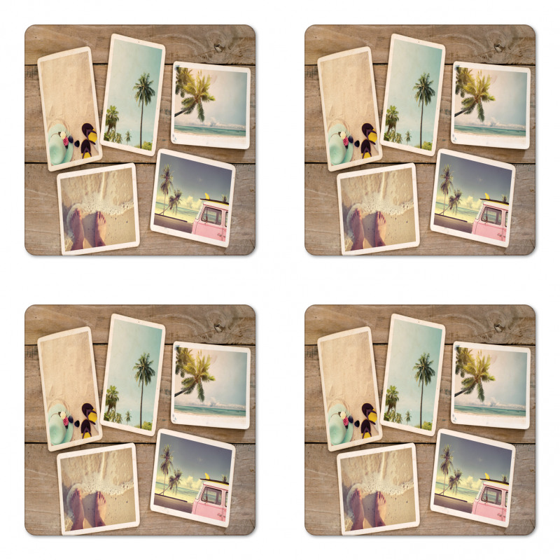 Nostalgic Beach Memories Coaster Set Of Four