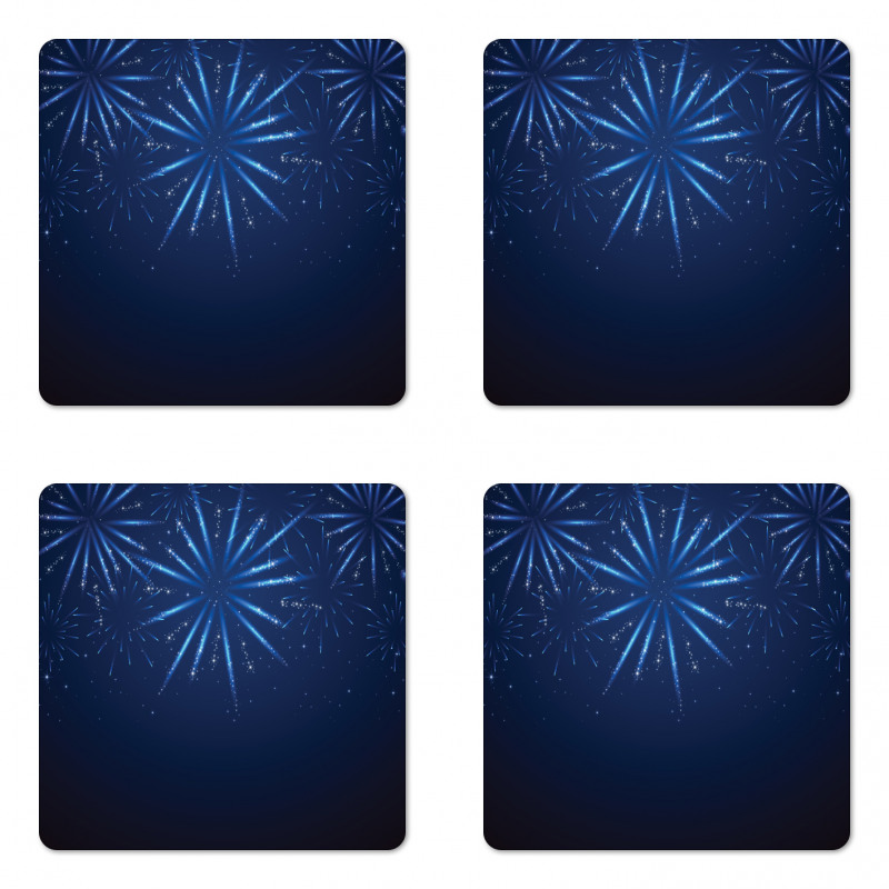 Fireworks at Night Sky Coaster Set Of Four