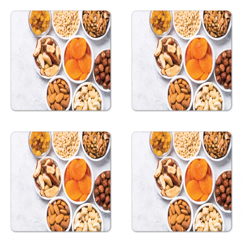 Savory Nuts and Dried Fruit Coaster Set Of Four