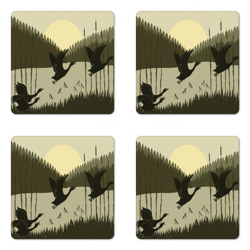 Birdies Wedge Wild Bulrushes Coaster Set Of Four