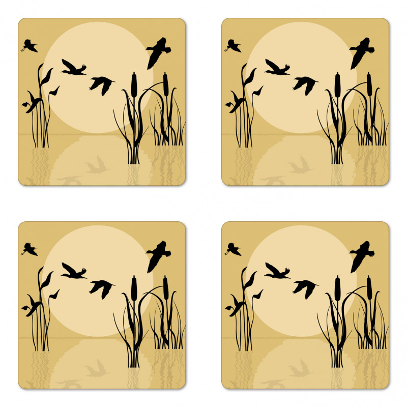 Flying Birds over Lake Sun Coaster Set Of Four